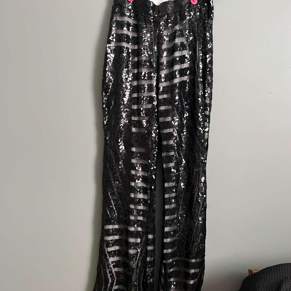 Black sequin flares